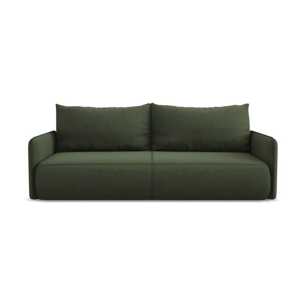 Zielona rozkładana/ze schowkiem sofa 216 cm Nanea – Makamii