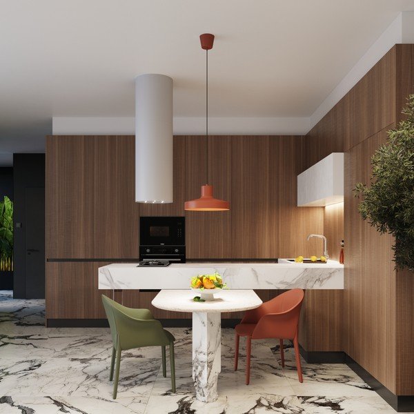 Pomarańczowa lampa wisząca z metalowym kloszem Vito – Sollux-image-1