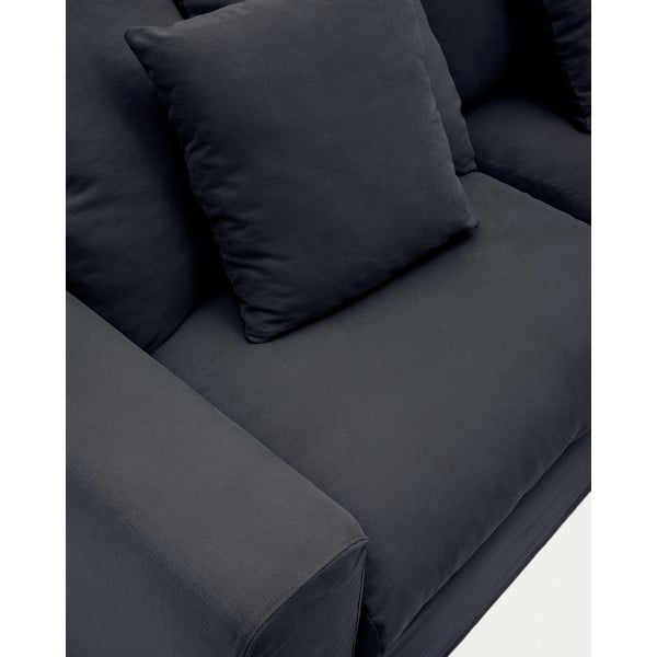 Antracytowa lniana sofa 240 cm Nora – Kave Home-image-1