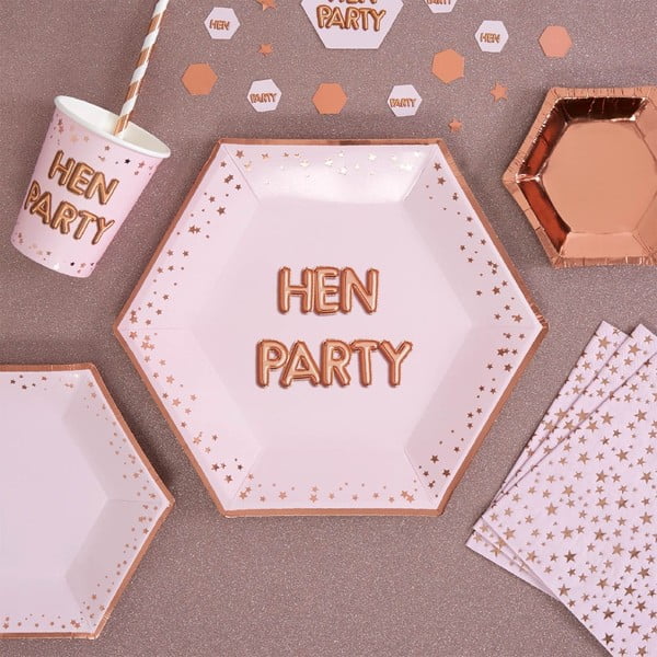 Zestaw 8 różowych tacek Neviti Glitz & Glamour Party, ⌀ 27 cm