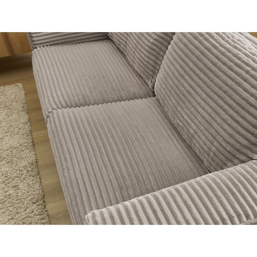 Szarobrązowa sztruksowa rozkładana sofa do spania 240 cm Hugo – Bobochic Paris (zdjęcie 9)