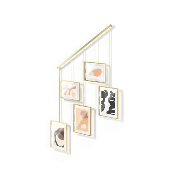 Metalowe ramki ścienne w kolorze złota zestaw 5 szt. 66x69 cm Exhibit – Umbra-image-4