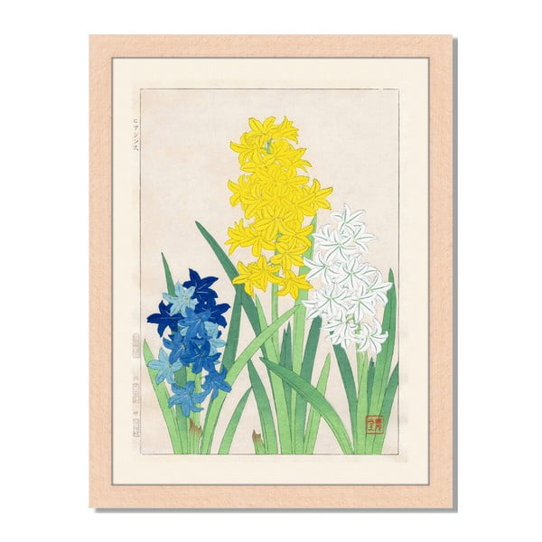 Obraz w ramie Liv Corday Asian Yellow Flowers, 30x40 cm