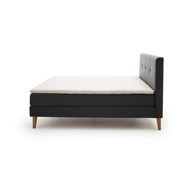 Antracytowe łóżko boxspring 180x200 cm Stockholm – Meise Möbel-image-4
