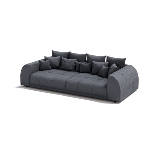 Ciemnoszara sztruksowa sofa 310 cm Vanessa – Ropez