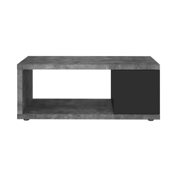 Czarno-ciemnoszary stolik w dekorze betonu 55x105 cm Berlin – TemaHome