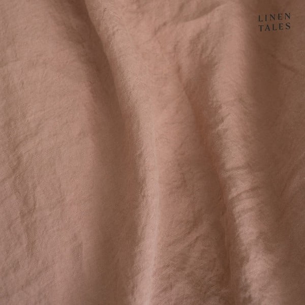 Brązowoterakotowa lniana poszewka na poduszkę z falbanką Linen Tales, 50x60 cm-image-1