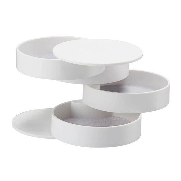 Biała wielopoziomowa szkatułka na biżuterię YAMAZAKI Tower, ⌀ 10 cm