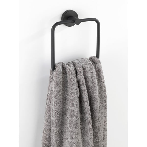 Ścienny wieszak na ręczniki ze stali nierdzewnej w kolorze matowej czerni Bosio – Wenko-image-1