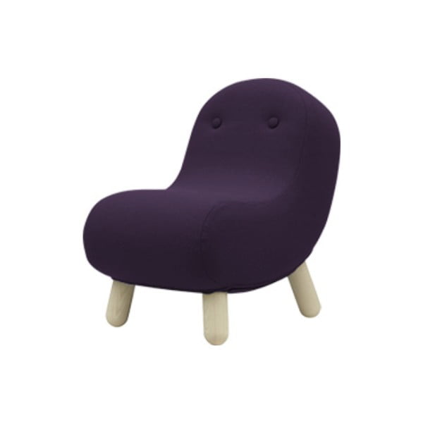 Ciemnofioletowy fotel Softline Bob Eco Cotton Dark Lilac