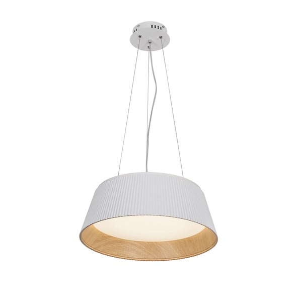 Biało-naturalna lampa wisząca LED z metalowym kloszem ø 45 cm Umbria – Candellux Lighting