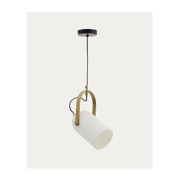 Biała lampa wisząca ze szklanym kloszem ø 14 cm Reisy – Kave Home-image-2