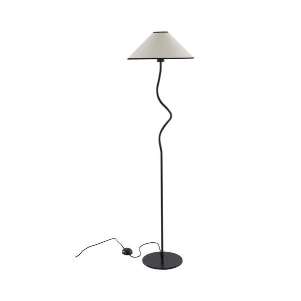 Biała/czarna tekstylna lampa stojąca ze ściemniaczem (wysokość 148 cm) Juliet – Jotex