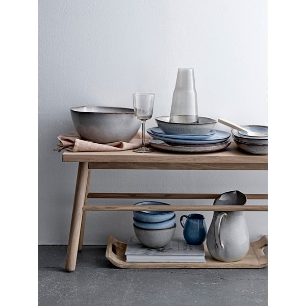 Niebieski talerz kamionkowy Bloomingville Sandrine-image-3