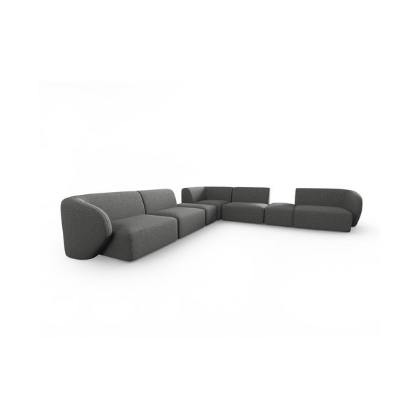 Szary narożnik z tkaniny szenilowej Paolo – Milo Casa