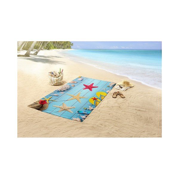 Ręcznik plażowy z nadrukiem Good Morning Beachy, 100x180 cm-image-1