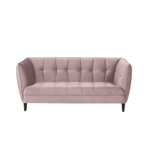 Różowa aksamitna sofa Actona Jonna