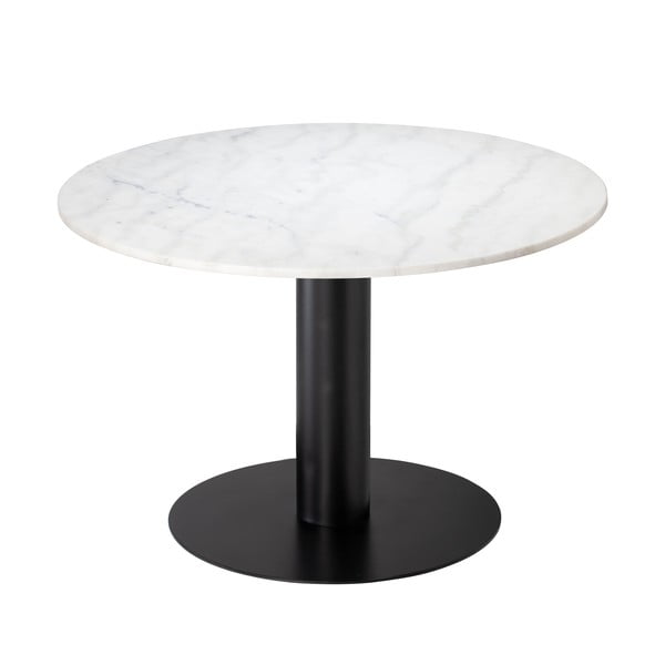Biały marmurowy stół z czarną konstrukcją RGE Pepo, ⌀ 105 cm