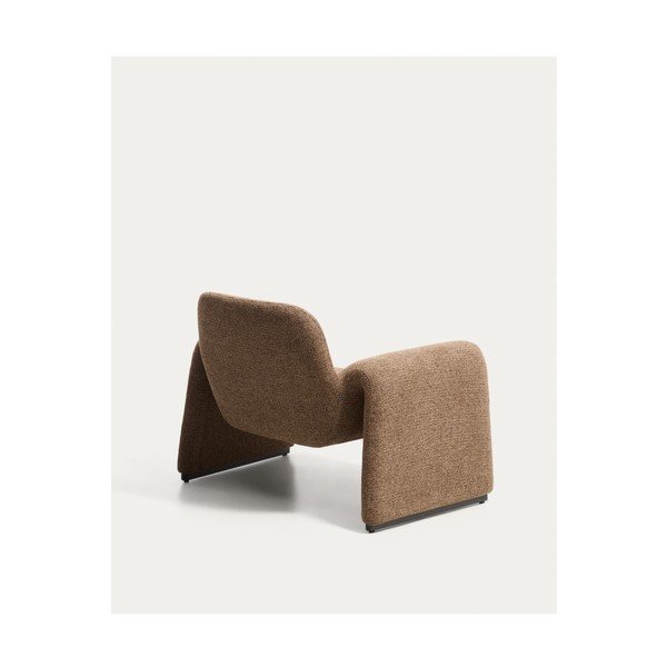 Brązowy fotel z tkaniny szenilowej Melvia – Kave Home-image-3