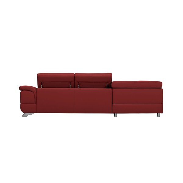 Czerwony rozkładany narożnik lewostronny z obiciem przypominającym skórę Windsor & Co Sofas Gamma-image-2
