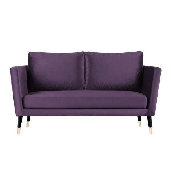 Fioletowa sofa 2-osobowa z czarnymi nogami Paolo Bellutti Julia