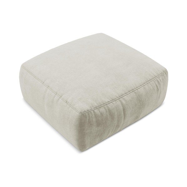 Beżowy podnóżek z tkaniny szenilowej Kuki – Makamii-image-2