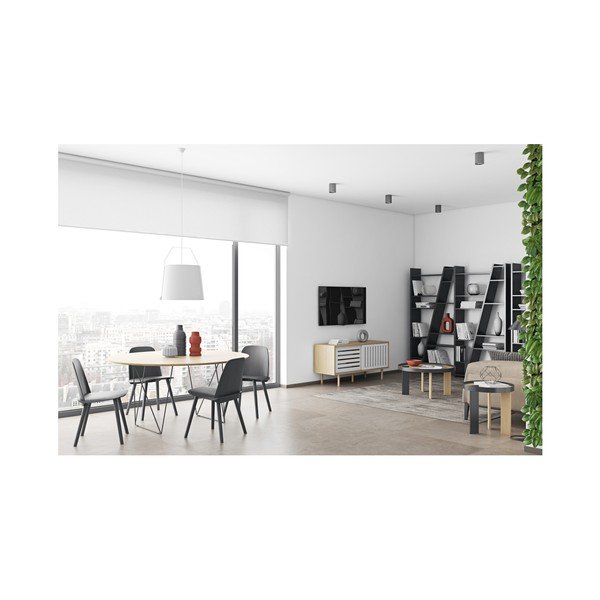Stół w kolorze dębu z czarnymi nogami Symbiosis Row, ⌀ 150 cm-image-3