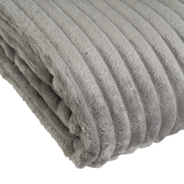 Szary koc z mikropluszu 130x160 cm Fur Velvet – Casa Selección-image-3