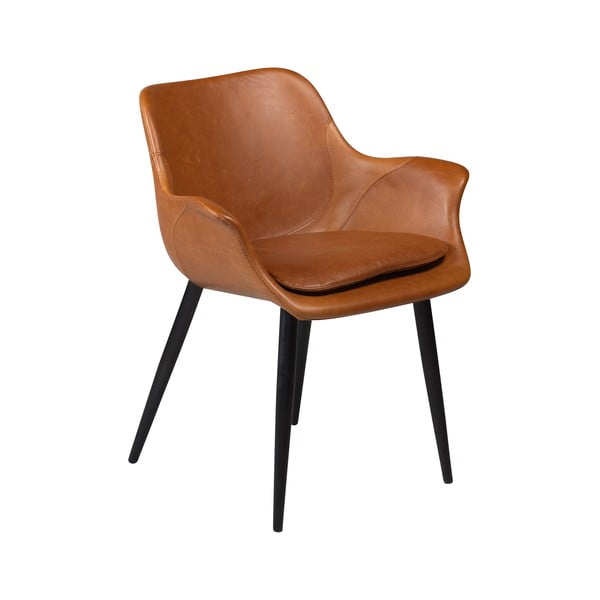 Brązowe krzesło z imitacji skóry z podłokietnikami DAN–FORM Denmark Combino