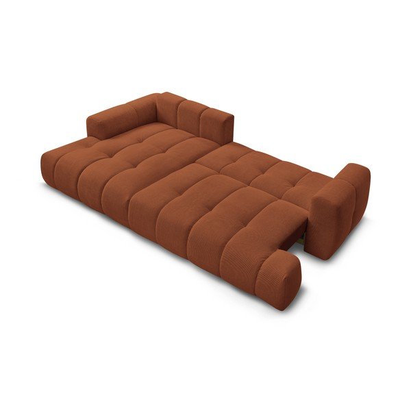 Ceglasty rozkładany/ze schowkiem narożnik (lewostronny/z szezlongiem) Fuji – Bobochic Paris-image-4