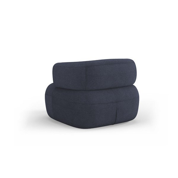 Ciemnoniebieski fotel z materiału bouclé Jenny – Micadoni Home-image-3