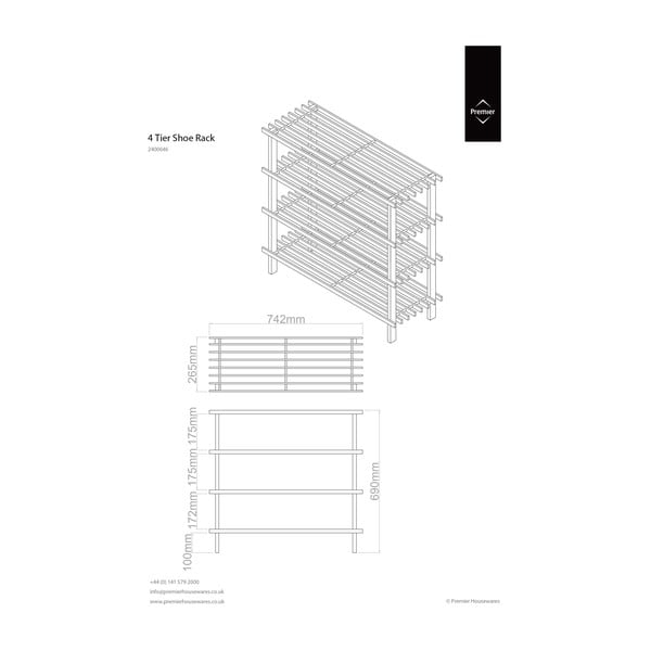 Naturalny regał na buty – Premier Housewares-image-3