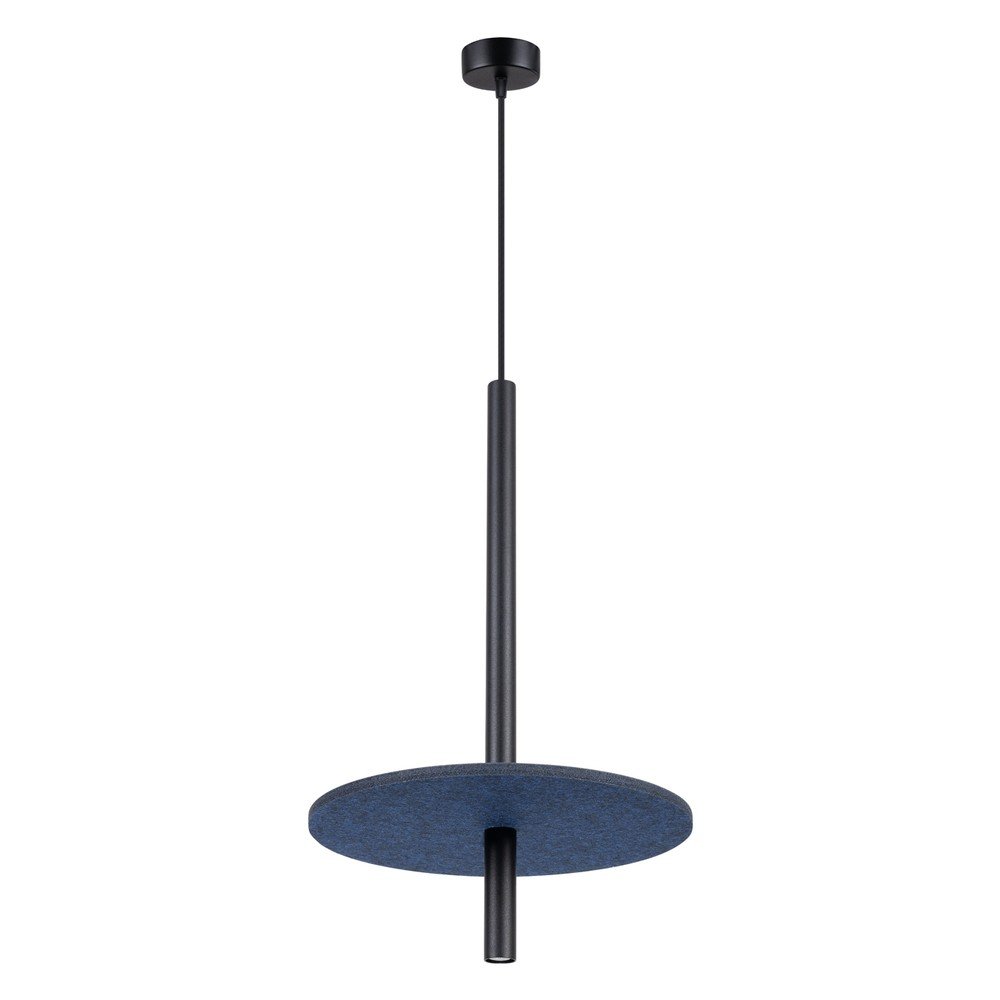 Ciemnoniebieska/beżowa metalowa lampa wisząca ø 30 cm Rilu – Sollux