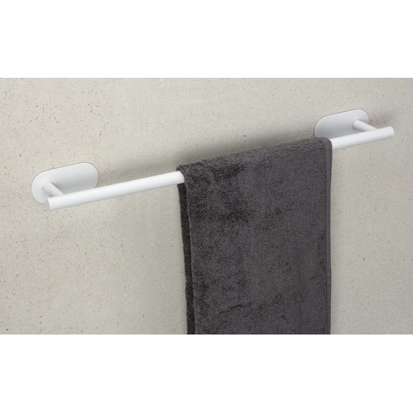 Biały samoprzylepny wieszak na ręczniki ze stali nierdzewnej Orea Uno – Wenko-image-1