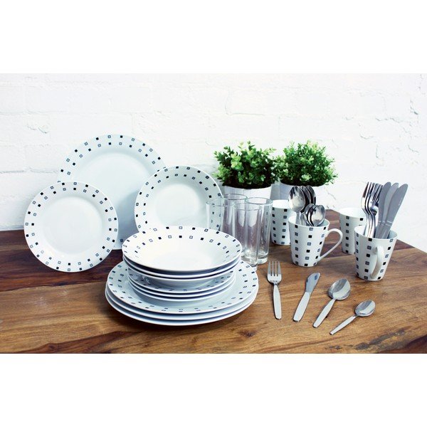 36-częściowy komplet naczyń porcelanowych i sztućców Sabichi Revive-image-1