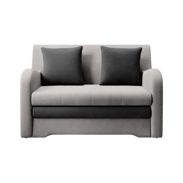 Jasnoszara/antracytowa aksamitna rozkładana sofa 130 cm Ario – ELTAP