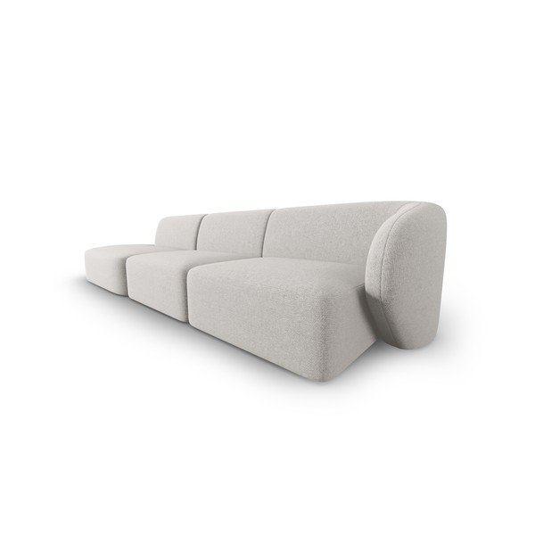 Jasnoszara sofa  z tkaniny szenilowej prawostronna 311 cm Paolo – Milo Casa-image-2