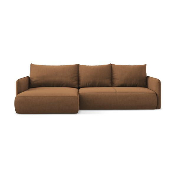 Pomarańczowy rozkładany/ze schowkiem narożnik (lewostronny) Nanea – Makamii