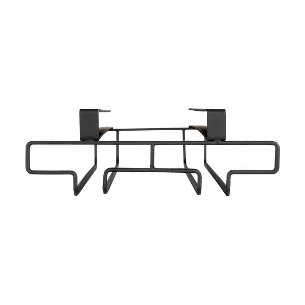 Czarny wieszak na kieliszki pod półkę Wenko-image-2
