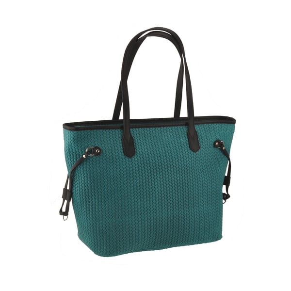Skórzana torebka Merga, zeleno-niebieska
