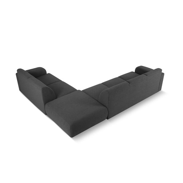 Ciemnoszary narożnik z materiału bouclé (prawostronny) Molino – Micadoni Home-image-3