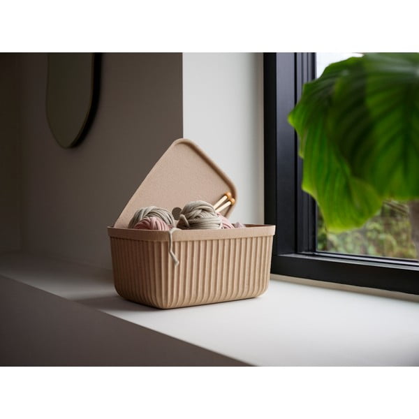 Jasnobrązowe pojemniki zestaw 2 szt. z pokrywką 32x23x20,5 cm Pulp – Zone-image-1