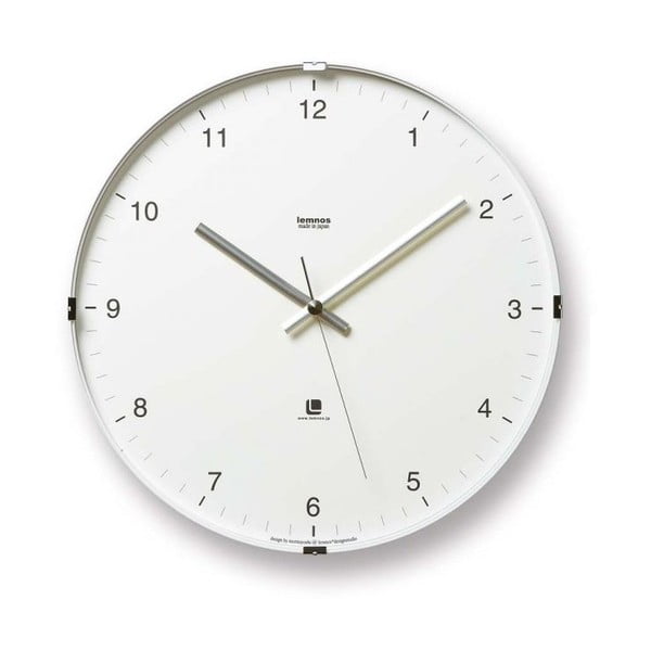 Biały zegar Lemnos Clock North, ⌀ 32 cm