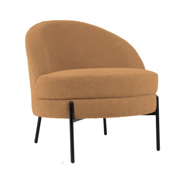 Jasnobrązowy fotel z materiału bouclé Noble – Leitmotiv