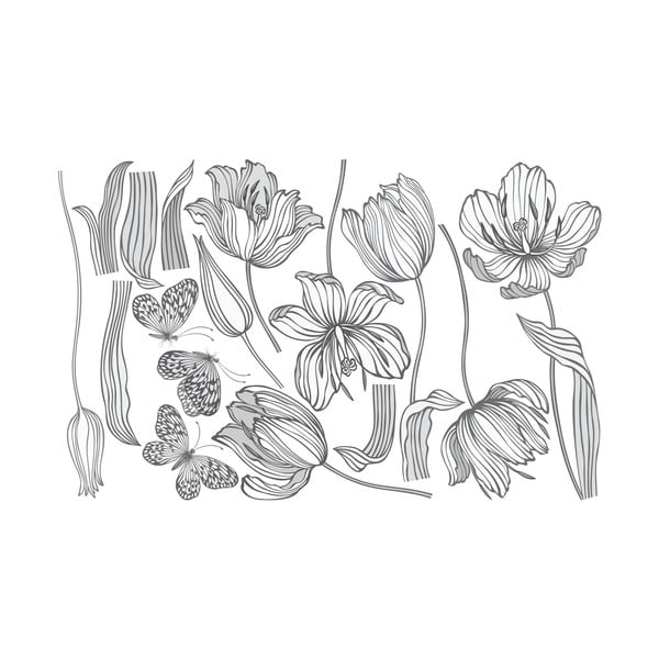 Komplet naklejek ściennych Ambiance Bright Tulips-image-2