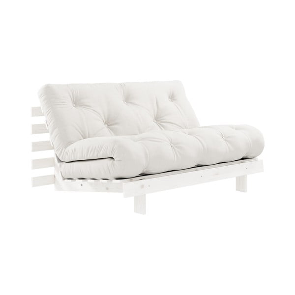 Sofa rozkładana z jasnobeżowym obiciem Karup Design Roots White/Natural