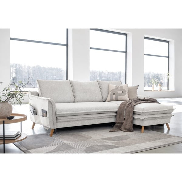 Beżowy rozkładany narożnik (prawostronny) Charming Charlie – Miuform-image-3