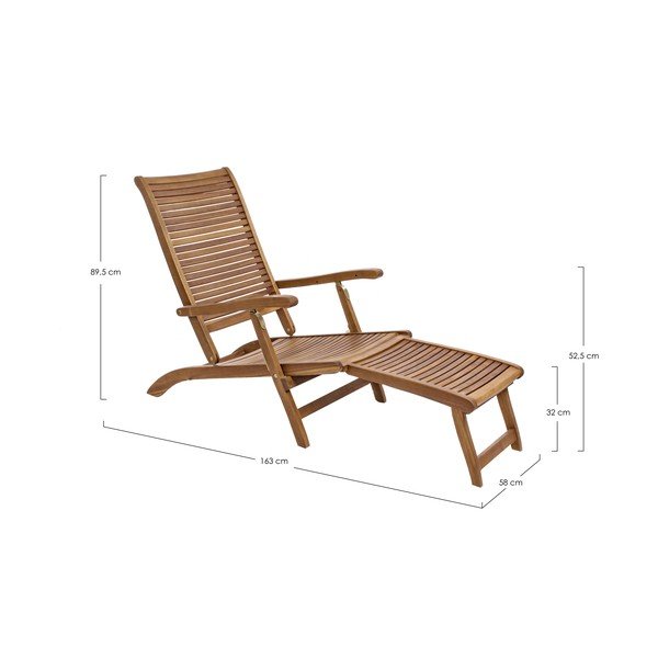 Drewniany leżak ogrodowy w naturalnym kolorze Noemi – Bizzotto-image-3