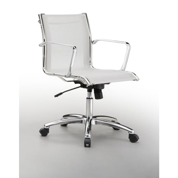 Białe krzesło biurowe na kółkach Zago Low Chrono