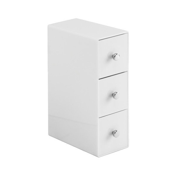 Przezroczysty pojemnik z 3 szufladkami InterDesign, wys. 18 cm-image-1